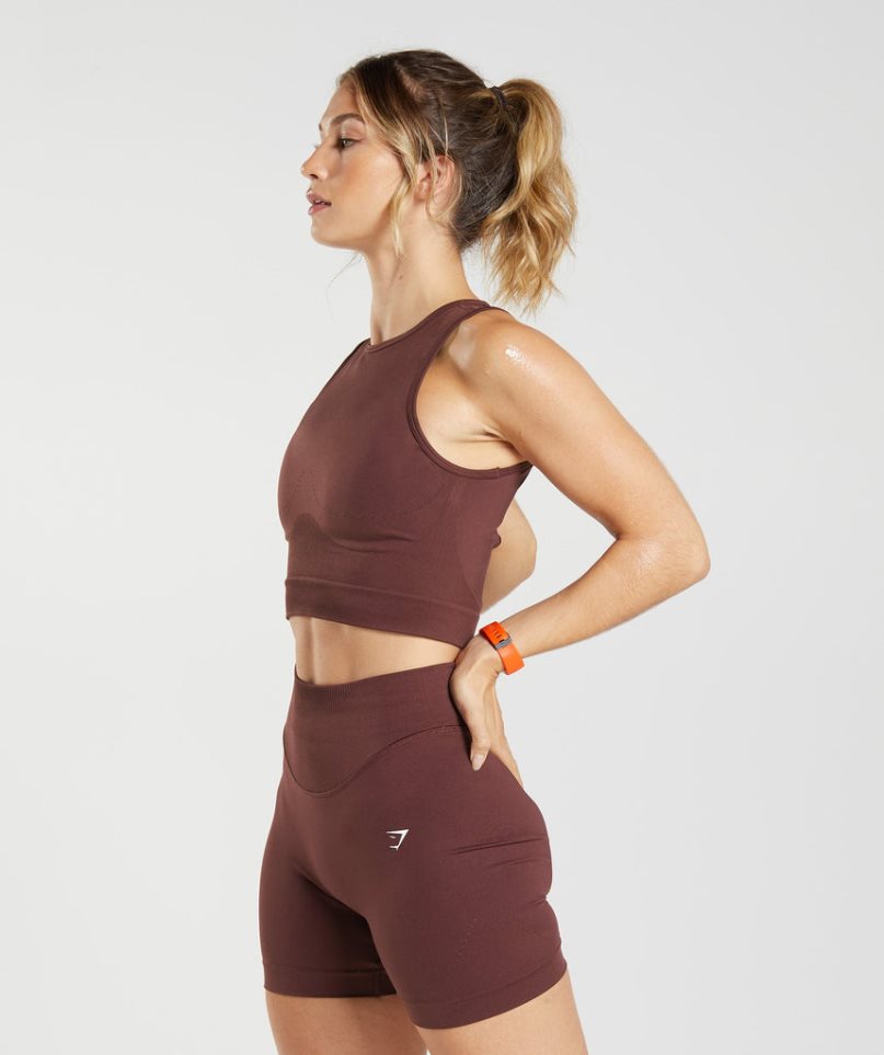 Podkoszulki Gymshark Sweat Seamless Midi Damskie Bordowe | PL 842BTG